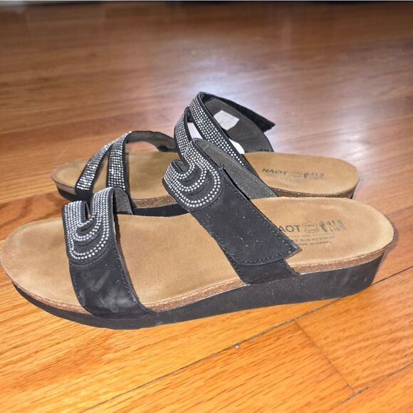 Noat black with slingback slip-on sandals women size 10 - Picture 3 of 6